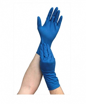 Перчатки Dermagrip Hih Risk Powder Free, не стерильные, повышенной прочности, синие, Х