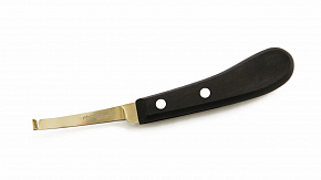 Нож копытный правосторонний, узкий, с деревянной черной ручкой, дл. 65 мм, Хауптнер, арт. 40641000																														