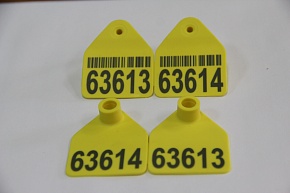 Бирка двойная, Неофлекс-S, с номерами, трапеция, для свиней и МРС, пластик, 40х49 мм																														